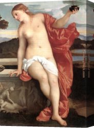 Love Story Canvas Paintings - Sacred and Profane Love [detail] by Titian